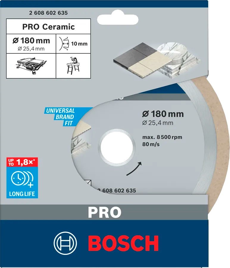Disc de tăiat cu diamant BOSCH Best for Ceramic 180mm Solid Ceramică/Marmura/Granit photo 0