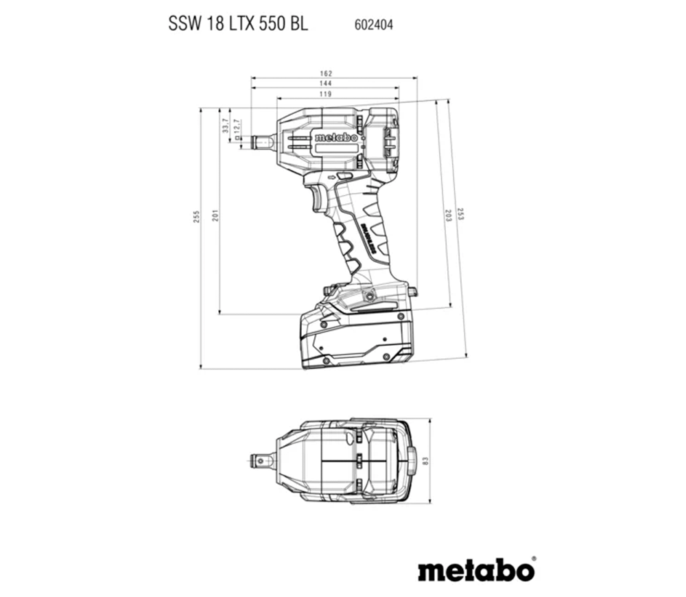 Mașină de înșurubat cu impact cu acumulator METABO SSW 18 LTX 550 BL 18V 4Ah 840Nm photo 5