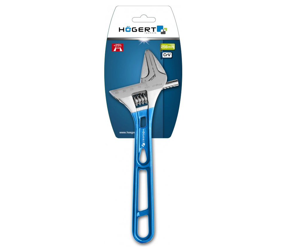 Разводной ключ HOEGERT HT1P564 43мм 256мм photo 0