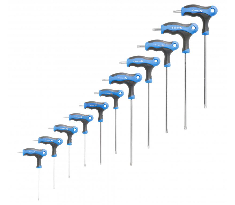 Set chei Torx Security tip „T” 10 piese HOEGERT HT1W881 photo