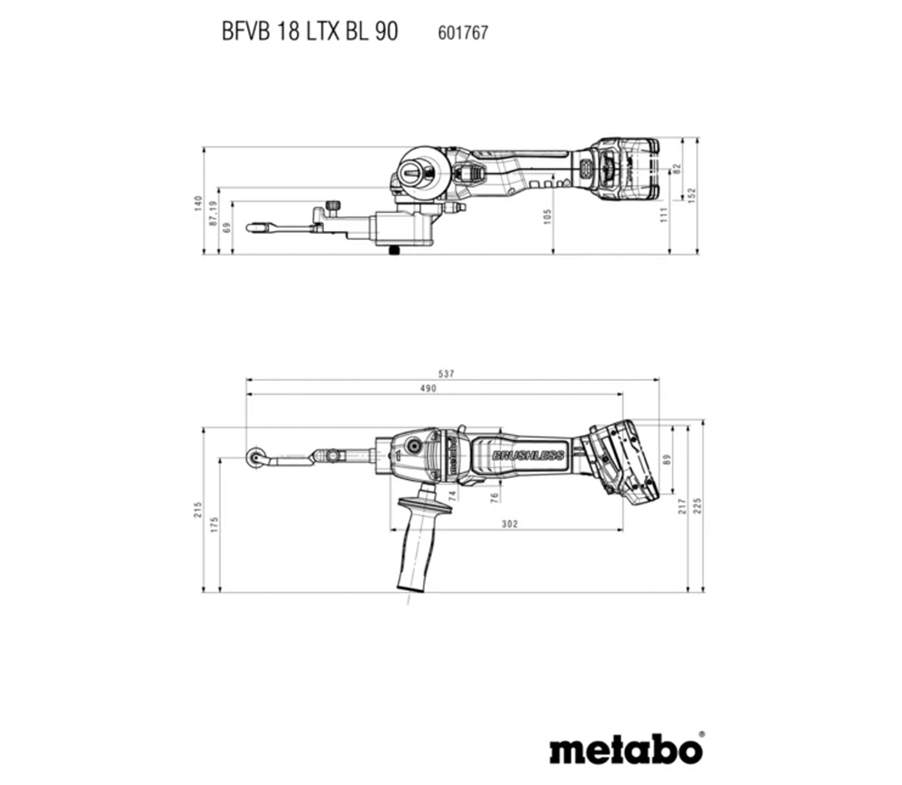 Mașină de șlefuit cu bandă fără fir (fără bat) METABO BFVB 18 LTX BL 90 18V photo 4