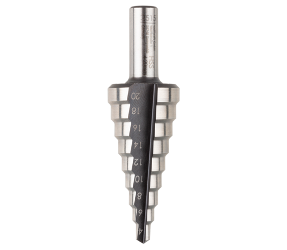Burghiu în trepte Wolfcraft 2516000 8-30mm HSS photo 0