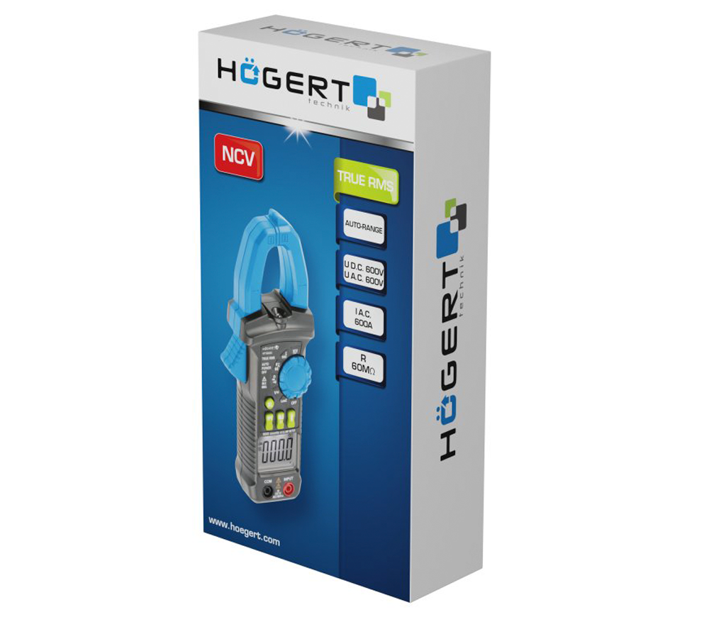 Clește de măsurat curentul HOEGERT HT1E620 0/600V 0/600A photo 1
