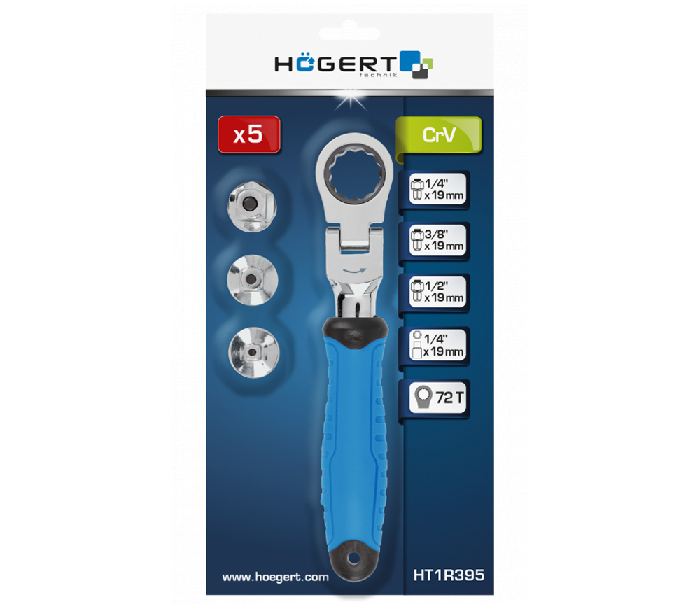 Cheie cu clichet HOEGERT HT1R395 1/2-1/4-3/8" photo 1
