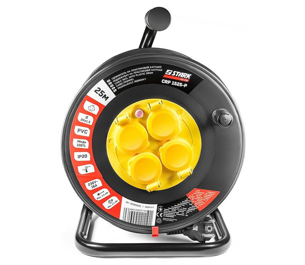 Prelungitor pe tambur 25m STARK CRP 1525-P photo 0