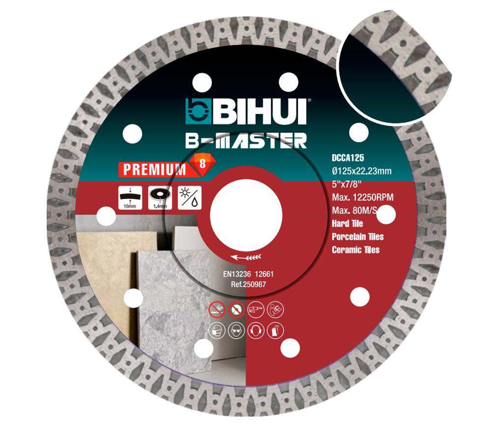 Disc de tăiat cu diamant BIHUI DCCA125 125mm Turbo Ceramică/Marmura/Granit photo