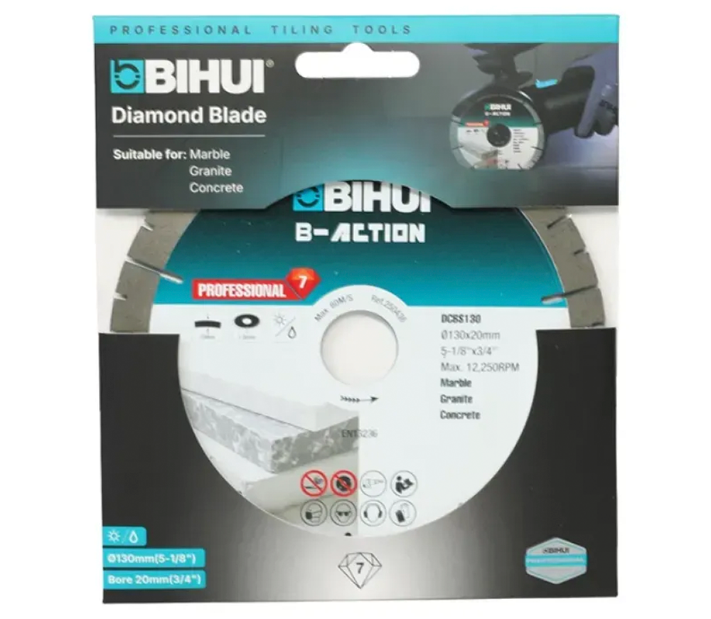 Алмазный отрезной диск BIHUI DCBS130 130мм Сегментированный Керамика/Керамогранит/Мрамор photo 0