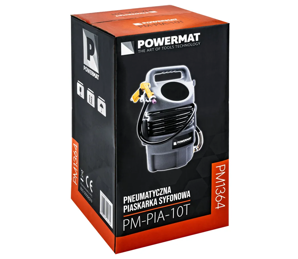 Aparat de sablat pneumatic tip sifon POWERMAT PM-PIA-10T 4/5/6/7mm 8.2bar photo 0