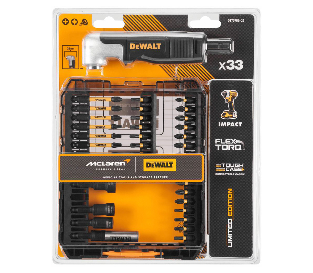 Set de biți cu adaptor unghiular DEWALT DT70782-QZ McLaren Limited Edition PH/PZ/TX 25/57mm photo 3