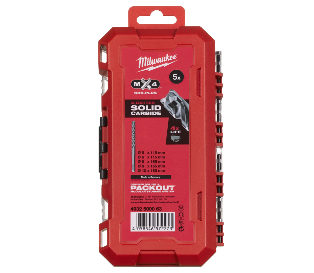 Set burghiuri pe beton MILWAUKEE MX4 NG Set 5-10mm x 115-165mm photo 0