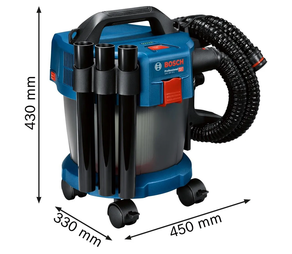 Aspirator industrial cu accumulator (fără bat) BOSCH 18V GAS 18V-10L 115mbar 10L photo 0
