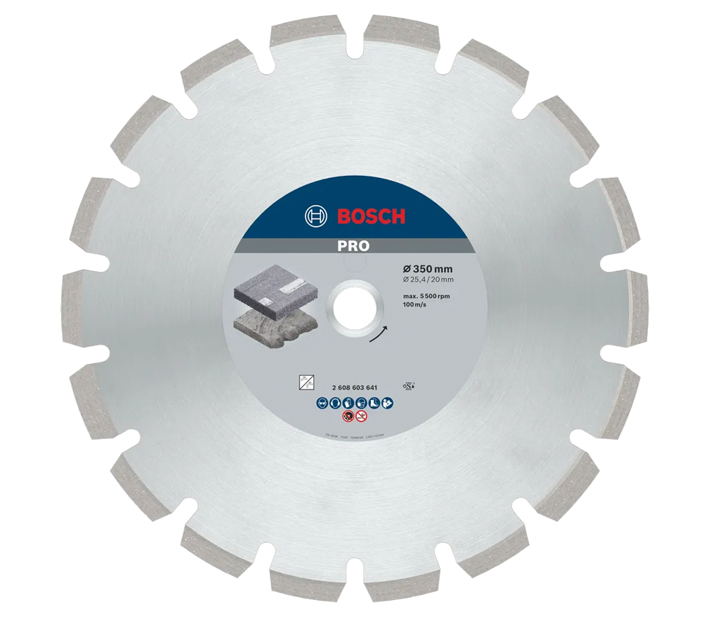 Disc de tăiat cu diamant BOSCH PRO Asphalt 350mm Segmentat Asfalt photo