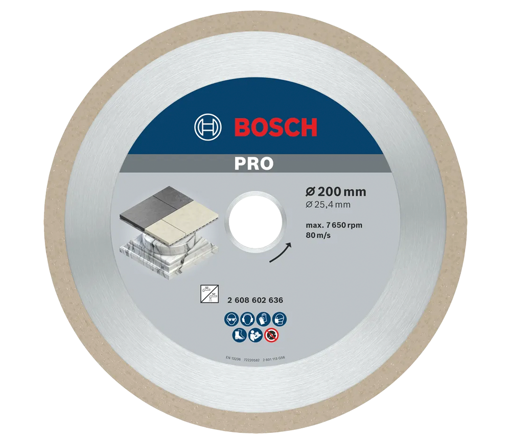 Алмазный отрезной диск BOSCH PRO Ceramic 200мм Сплошной Керамика/Керамогранит/Мрамор photo