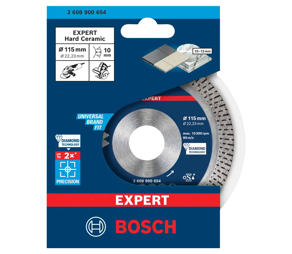 Disc de tăiat cu diamant BOSCH EXPERT HardCeramic 115mm Turbo Ceramică/Porțelan/Marmură photo 0