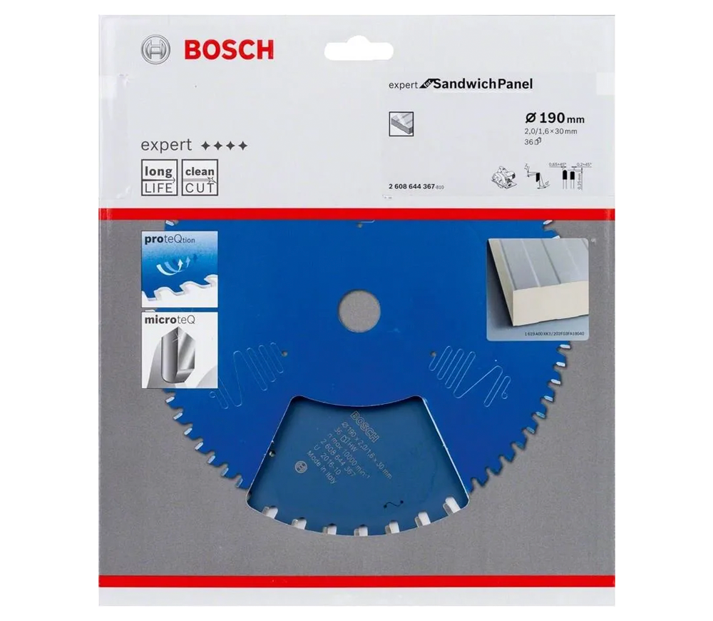 Пильный диск BOSCH EXPERT for Sandwich Panel 190мм 1.6мм Сэндвич панели photo 0