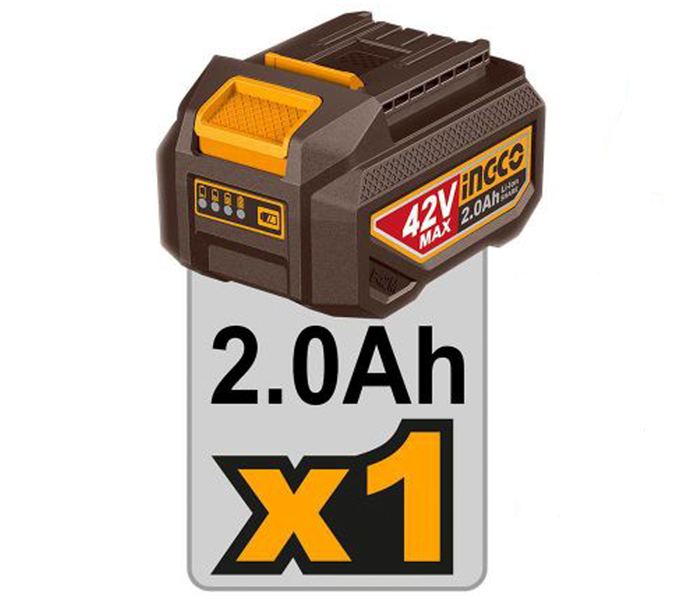 Mașină de înșurubat cu impact cu acumulator INGCO CIWLI42461 42V 2Ah 600Nm photo 2