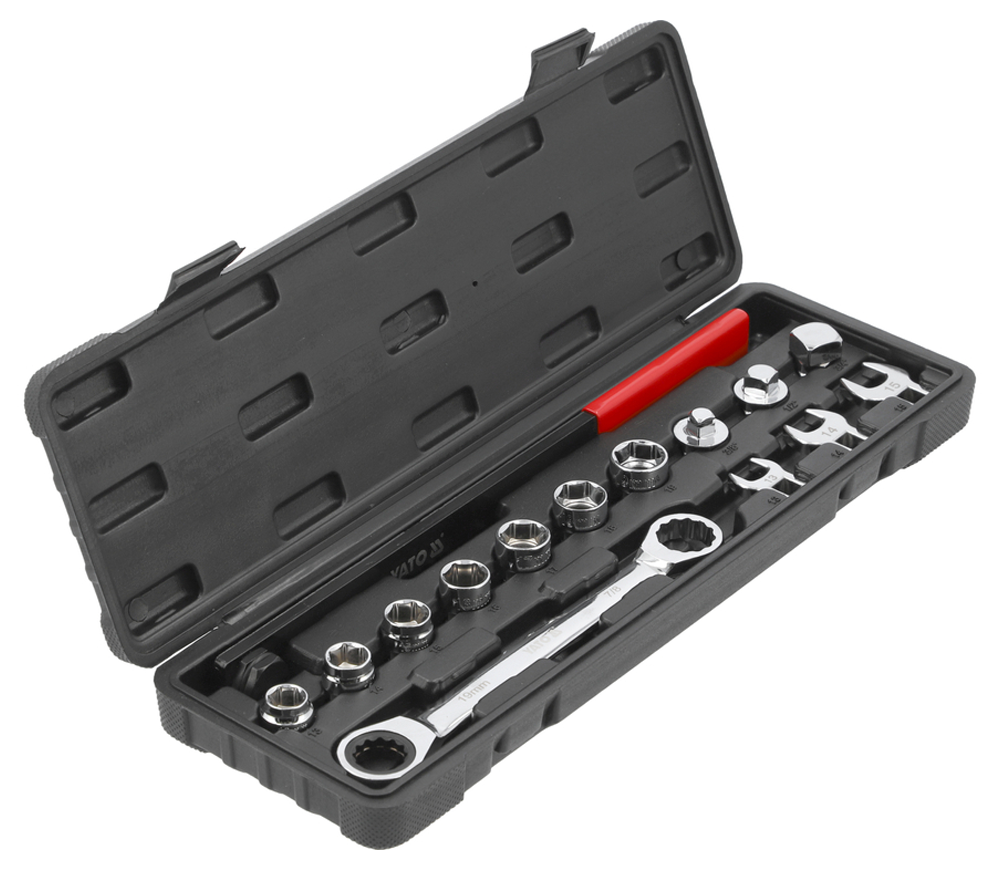Set pentru curele poli-V 15 piese YATO YT06279 13-26mm photo