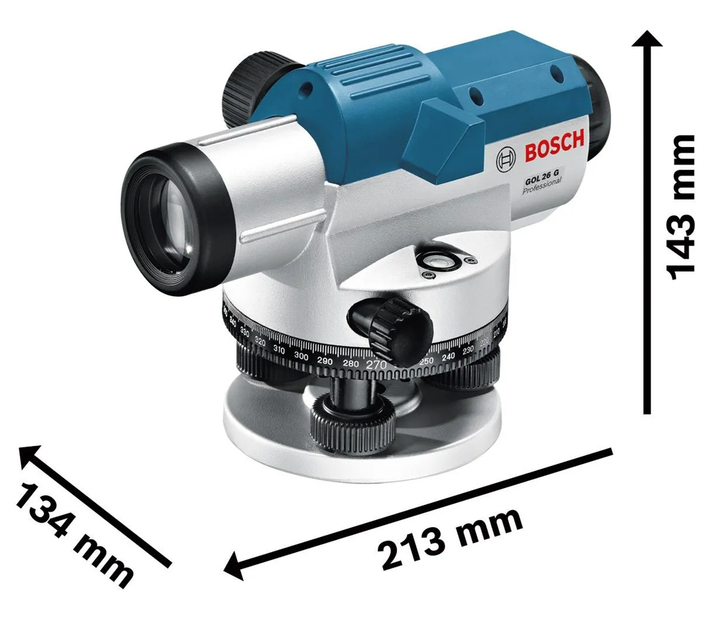 Nivelă optică profesională cu trepied  BOSCH GOL 26 G Professional GOL26G+BT160+GR500 100m photo 2