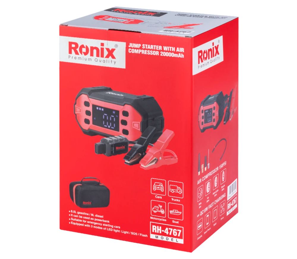 Starter auto cu compresor de aer RONIX RH-4767 3000A 5/9/12V photo 12