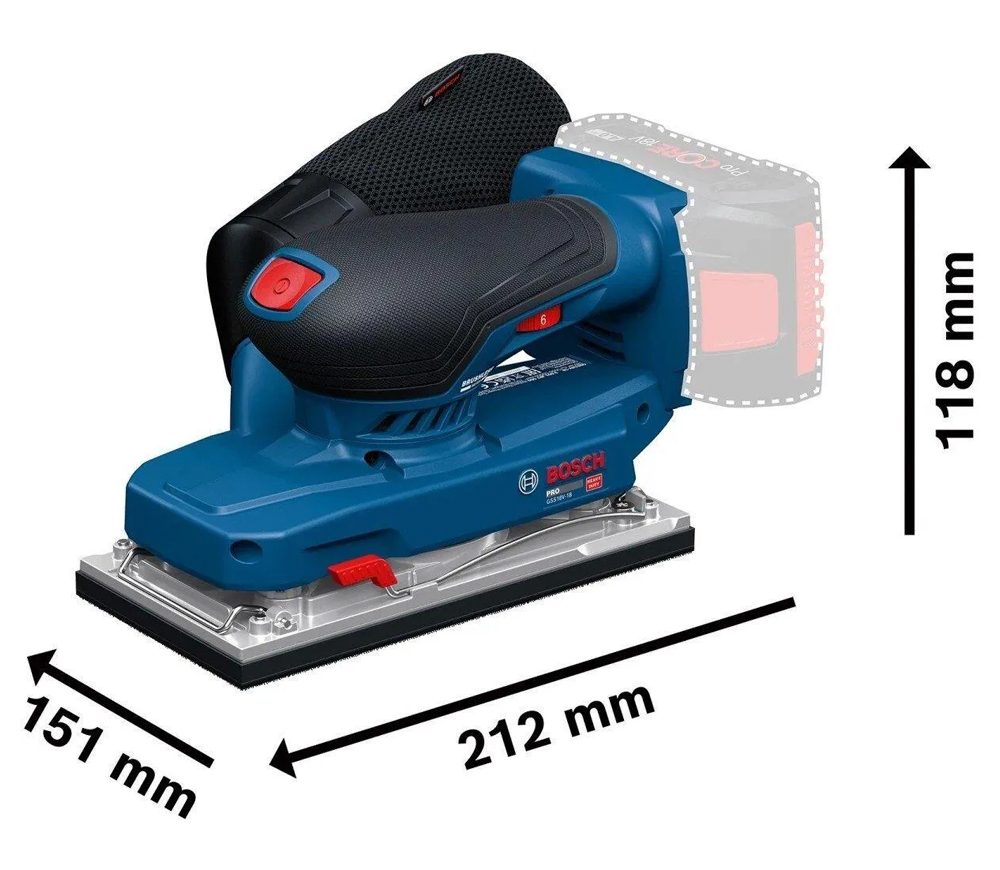 Mașină de șlefuit cu vibrații fără fir (fără bat) BOSCH GSS18V-18 18V photo 1