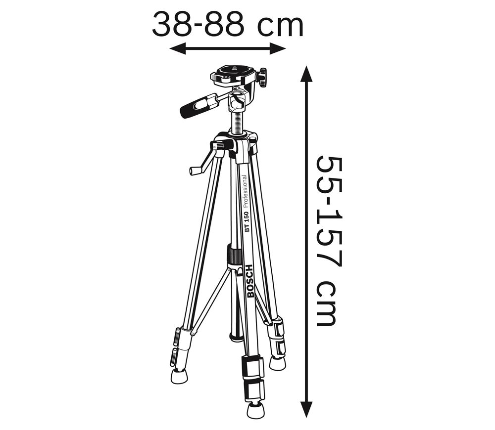Stativ pentru nivele BOSCH BT 150 1570mm 1/4" photo 2