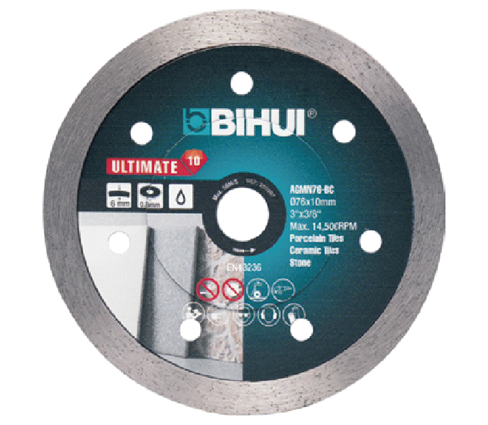 Disc de tăiat cu diamant BIHUI AGMN76-BC 76mm Solid Ceramică/Porțelan/Marmură photo