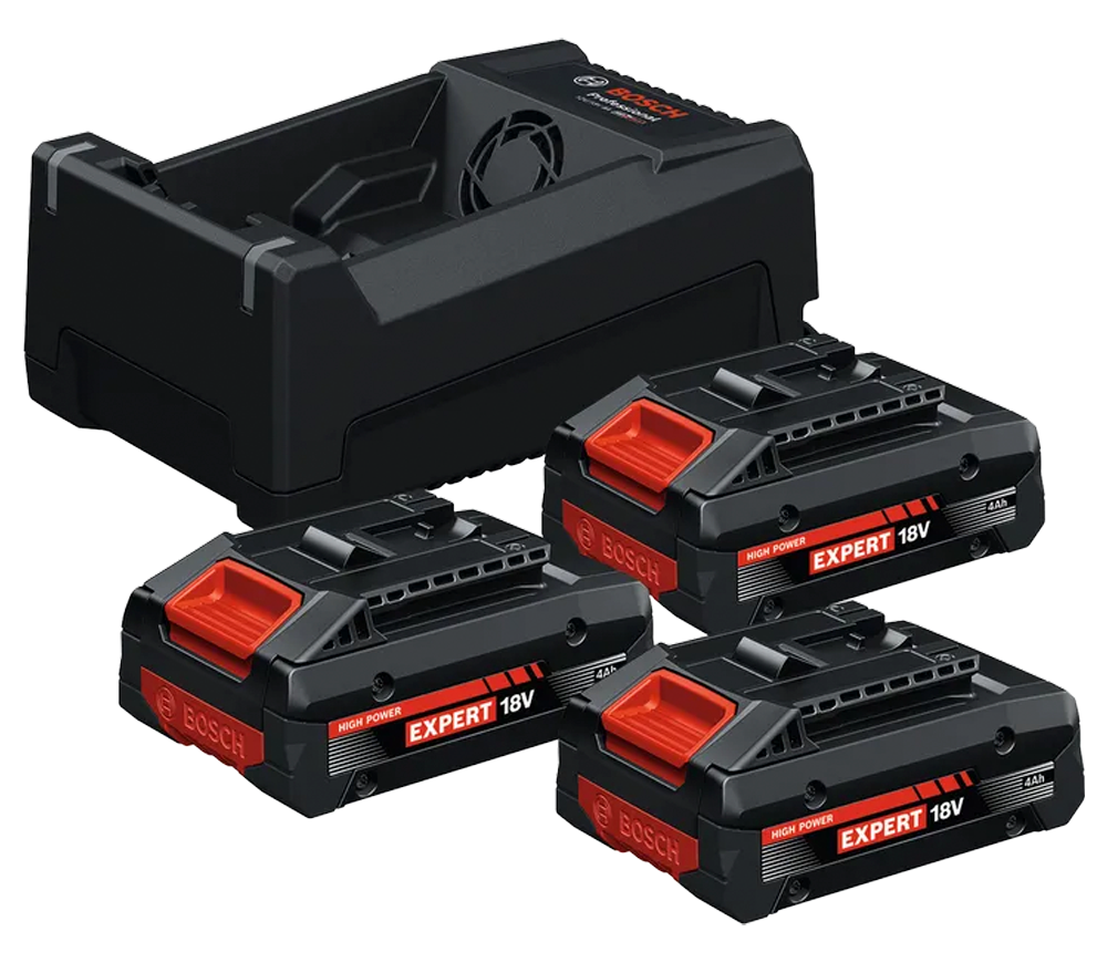 Зарядное устройство + 3 аккумулятора BOSCH EXBA18V-40 + GAL12V/18V-80 170вт 18В 8A photo