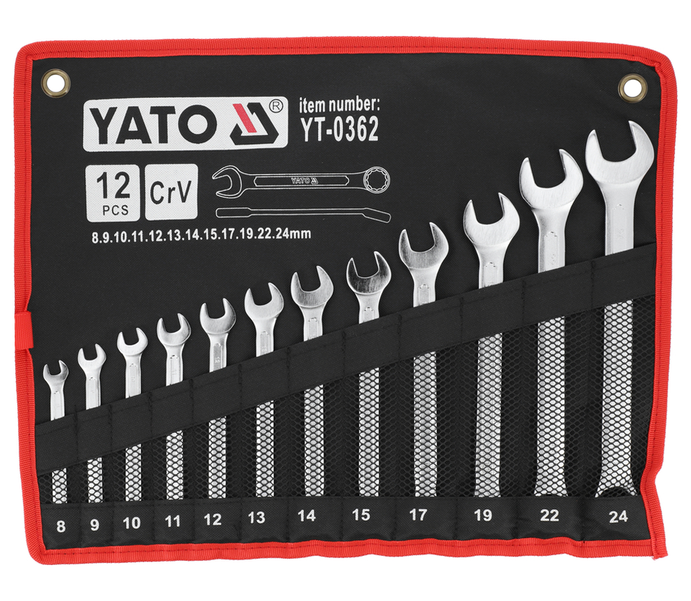 Набор 12 комбинированных ключей YATO YT0362 8-24мм photo
