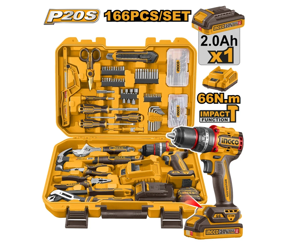 Set scule manuale INGCO HKTHP41662 166unit. photo