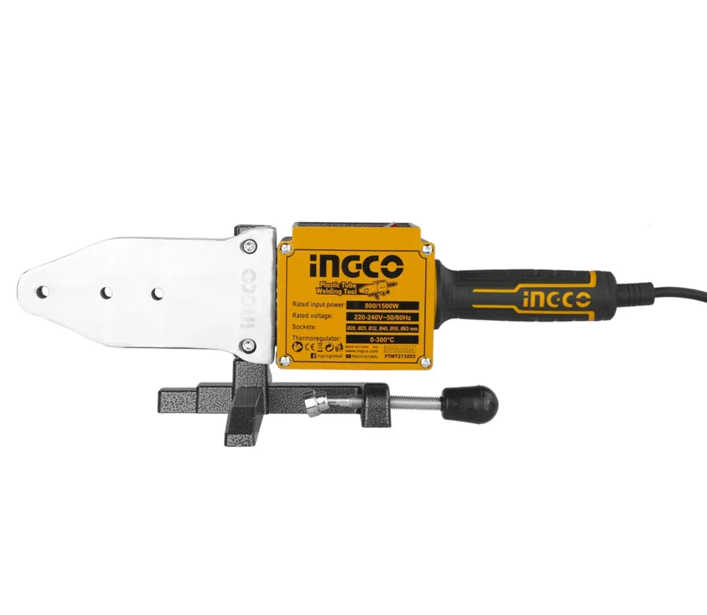 Aparat de lipit tevi din polipropilena INGCO PTWT215002 1500w 20/25/32/40/50/63mm photo 2