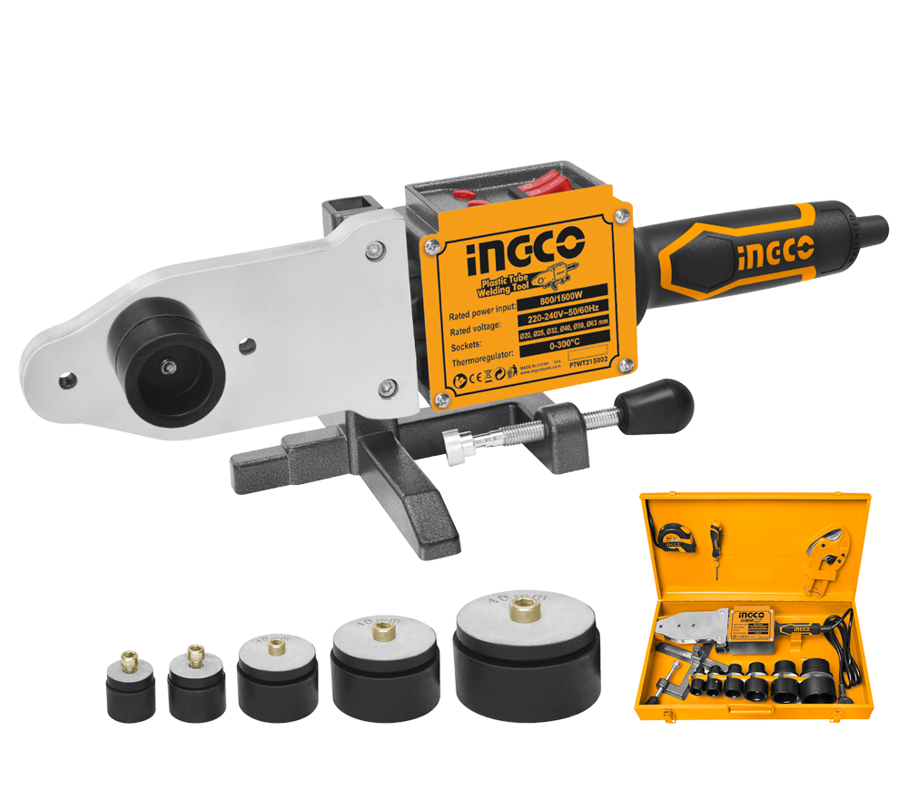 Aparat de lipit tevi din polipropilena INGCO PTWT215002 1500w 20/25/32/40/50/63mm photo