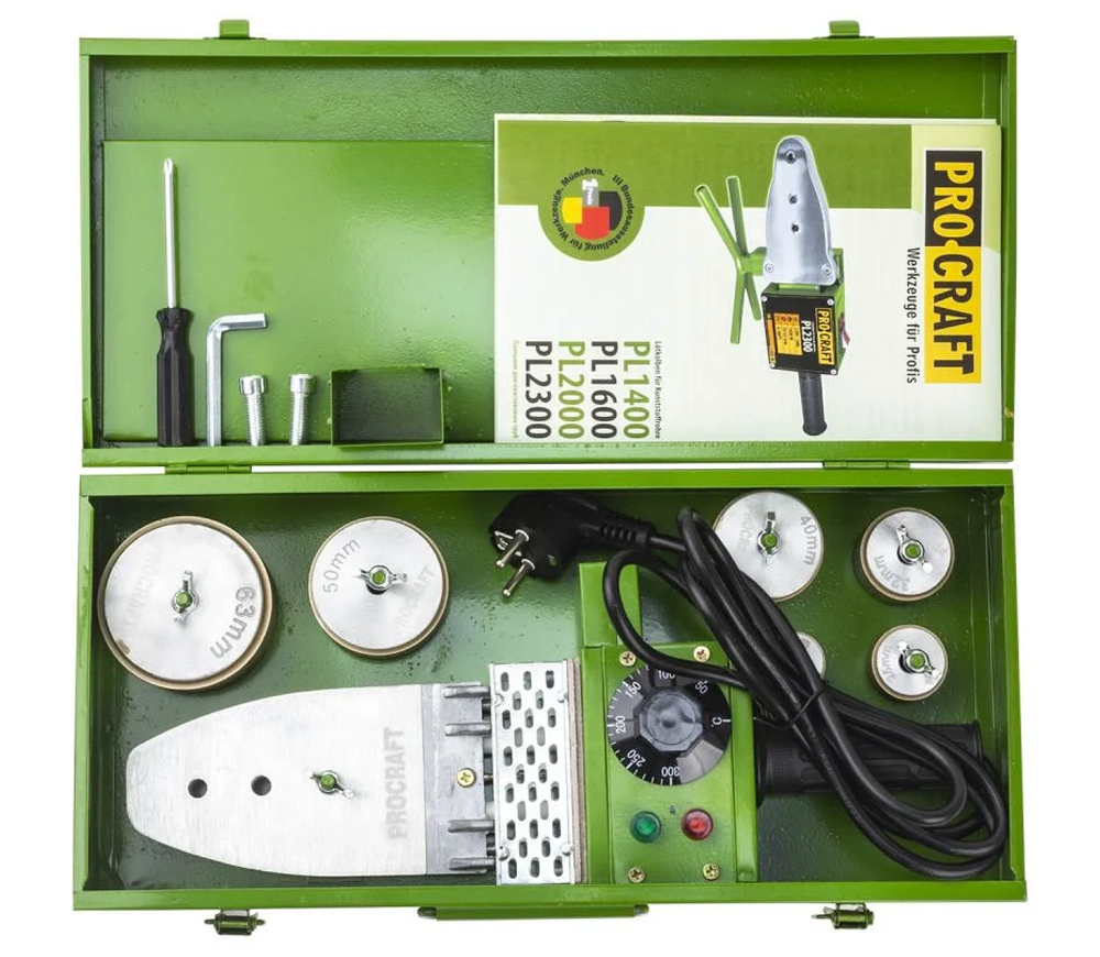 Aparat de lipit tevi din polipropilena ProCraft PL1600 800w 20/25/32/40/50/63mm photo 0