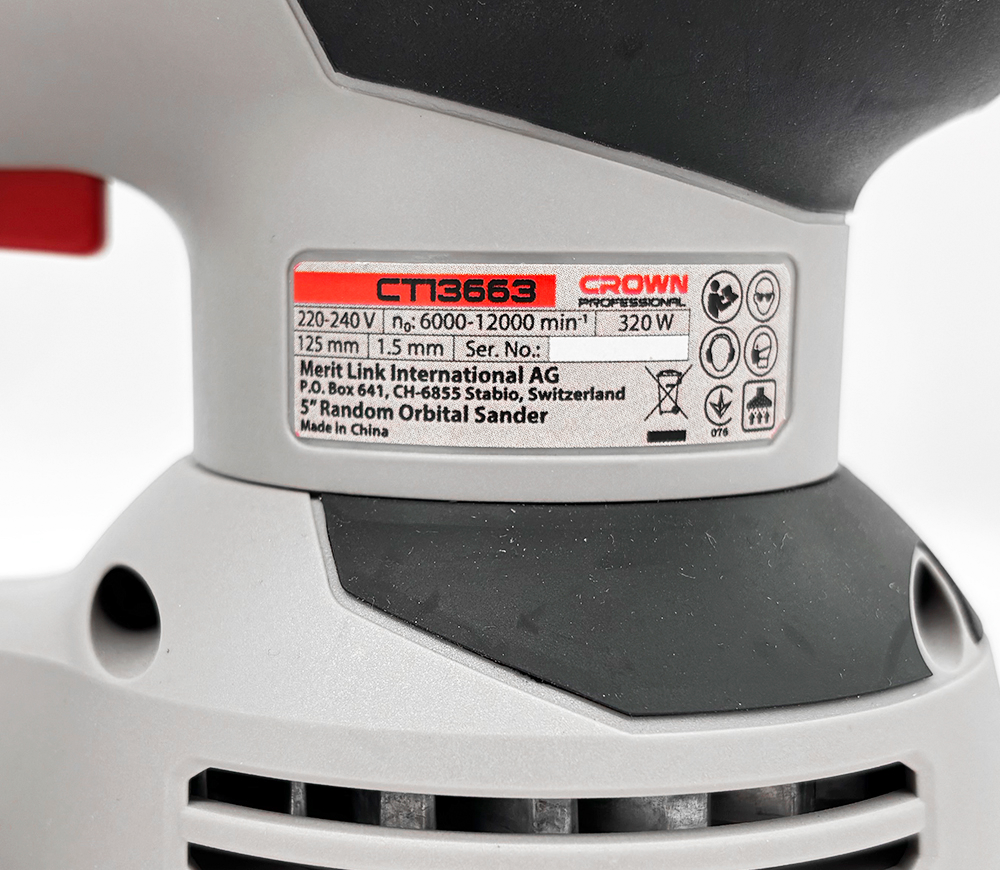 Mașină de șlefuit excentrică CROWN CT13663V 320w 125mm photo 4