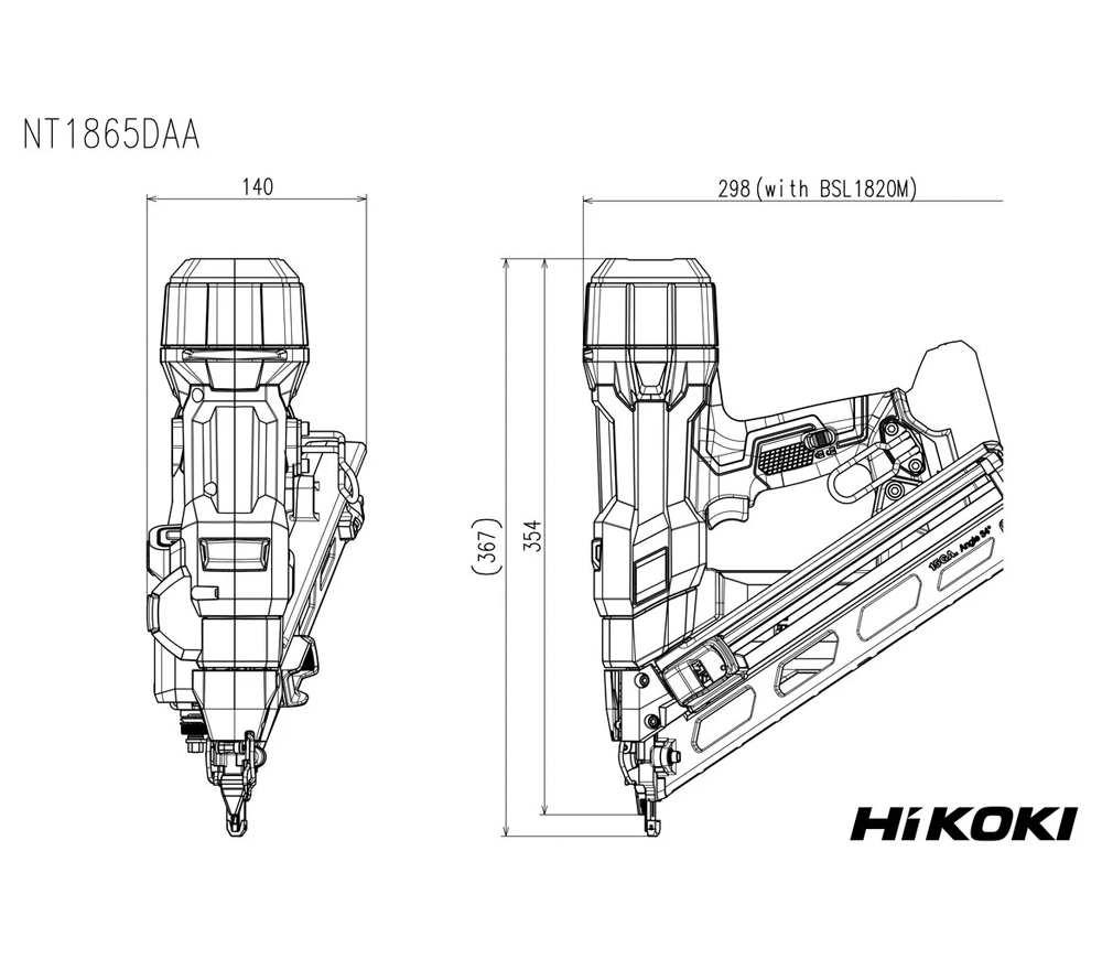 Capsator cu acumulator (fără bat) HIKOKI NT1865DAAW9Z 180bat/min 18V photo 8