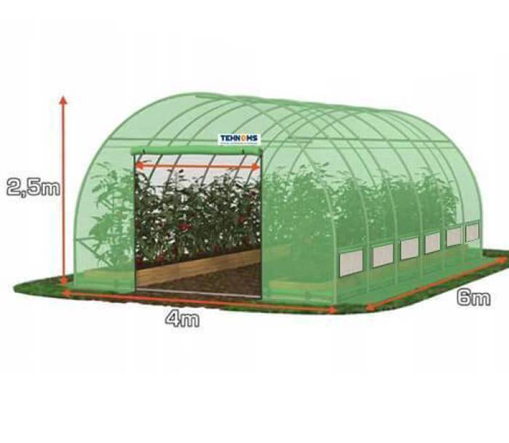 Seră arcuită TEHNO-MS 6x4x2.5 mm 24m² Verde photo