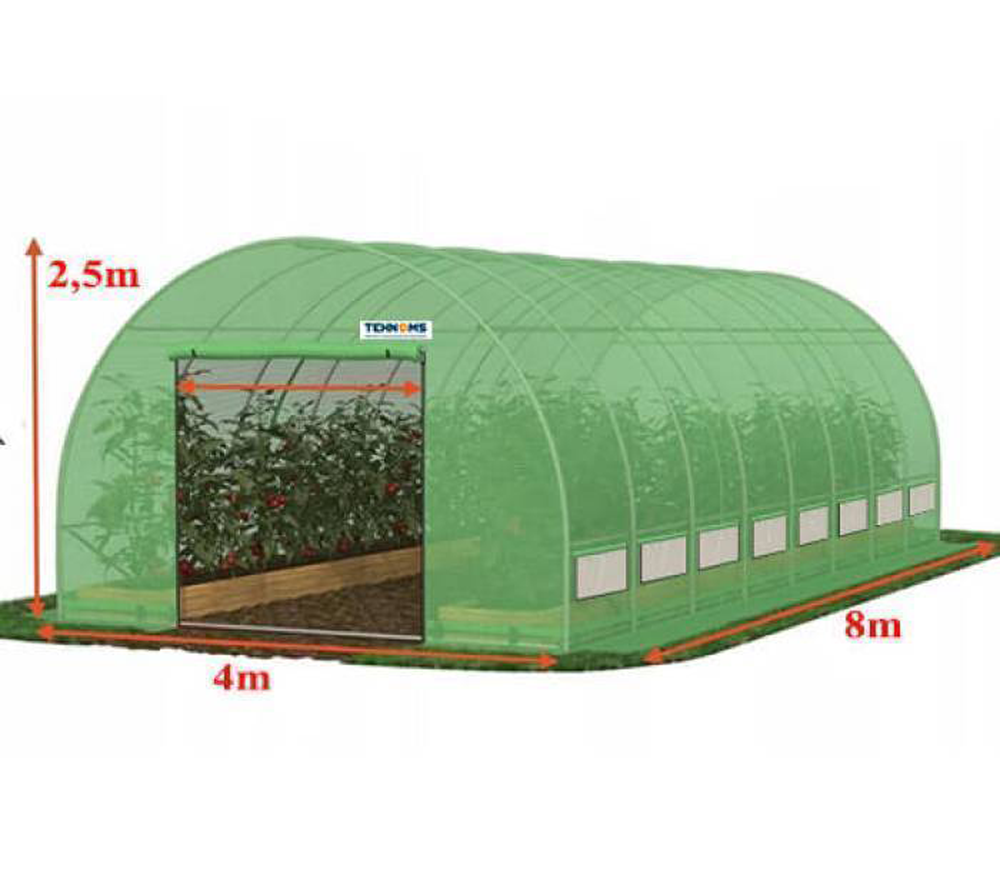 Теплица арочная TEHNO-MS 8x4x2.5 мм 32м² Зелёная photo