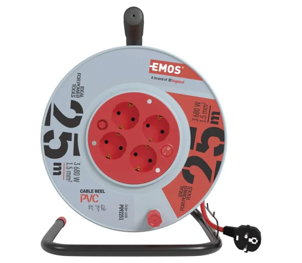 Prelungitor cu tambur 25m 1-16A EMOS P09225 photo 0