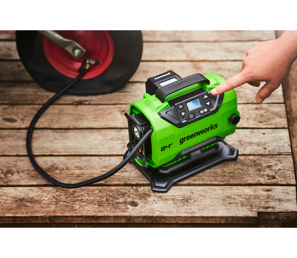 Compresor auto cu acumulator (fără bat) Greenworks G24IN 11bar 40l/min photo 7
