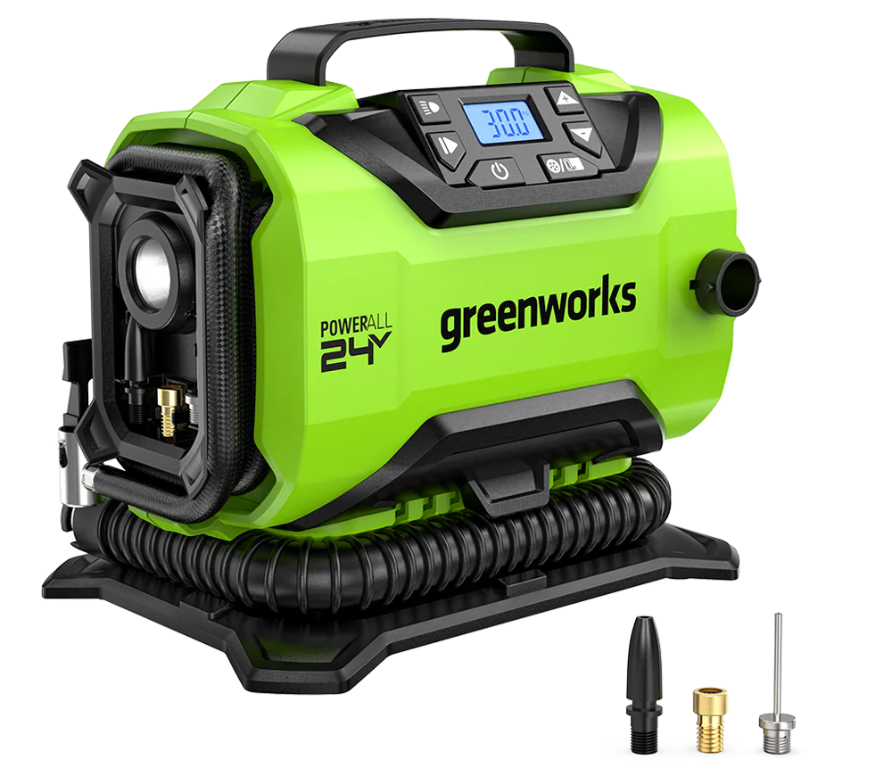 Compresor auto cu acumulator (fără bat) Greenworks G24IN 11bar 40l/min photo
