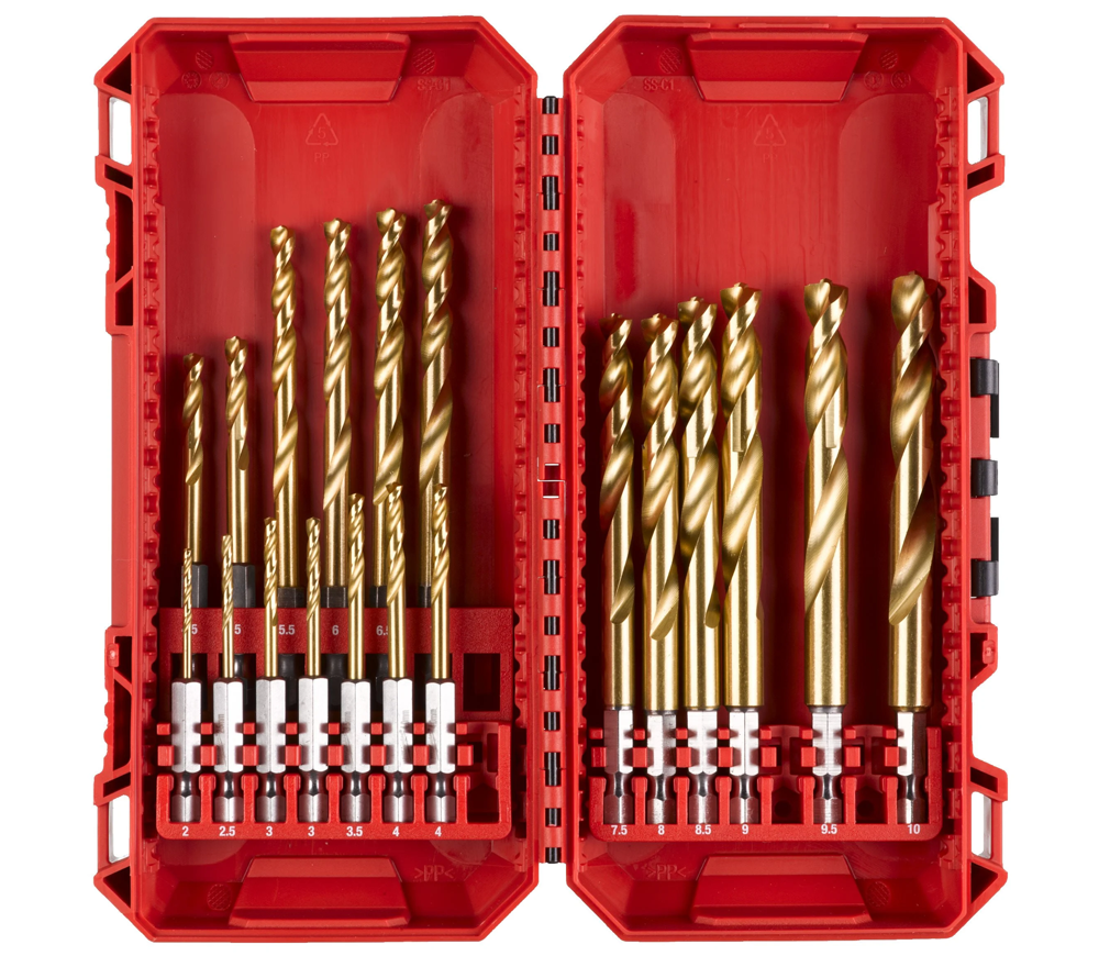 Set burghiuri pe metal MILWAUKEE SHOCKWAVE RED HEX 2-10mm HSS-G TiN photo