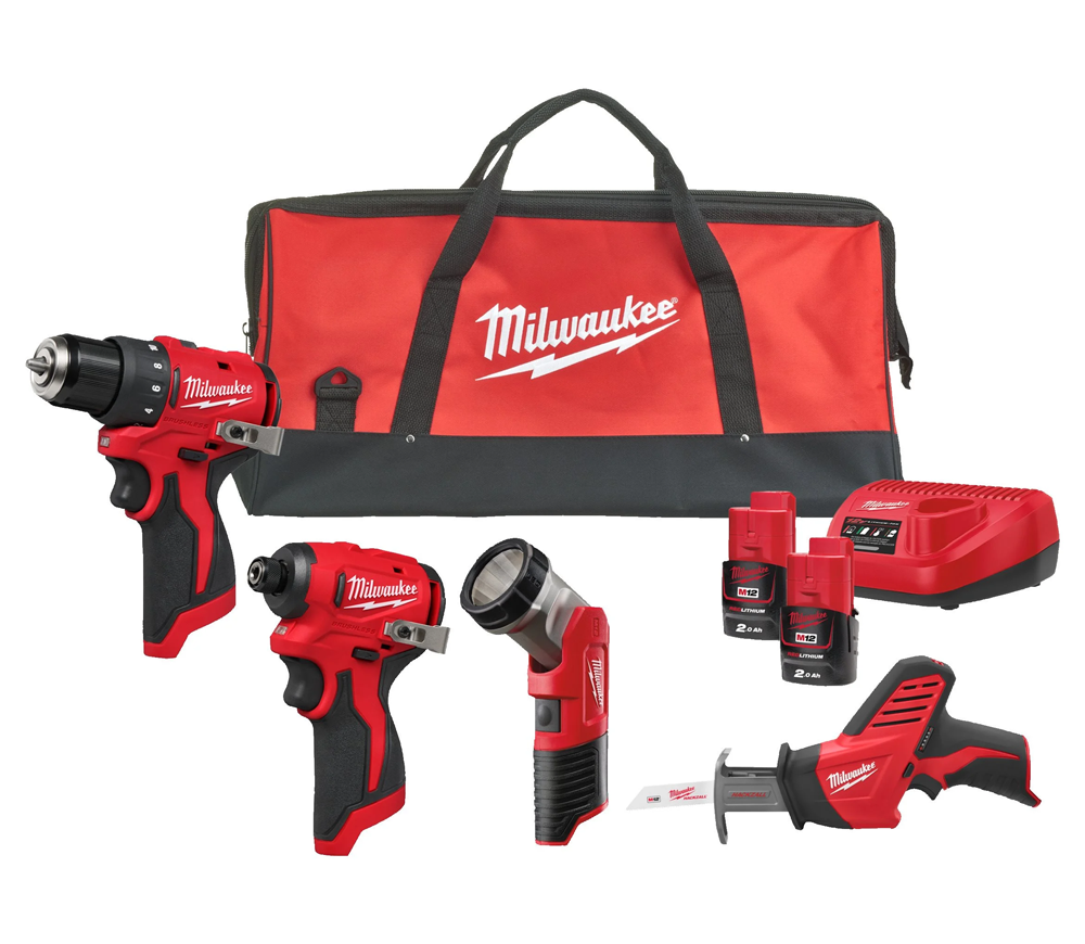 Набор аккумуляторных инструментов MILWAUKEE M12 BLPP4A-202B photo