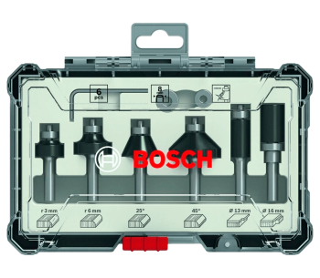 product Set 6 freze pe lemn Bosch 2607017469 Ø8 mm