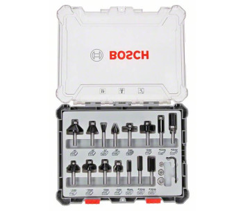 Set 15 freze pe lemn Bosch 2607017471 Ø6 mm photo 0