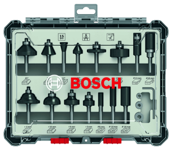 product Set 15 freze pe lemn Bosch 2607017471 Ø6 mm