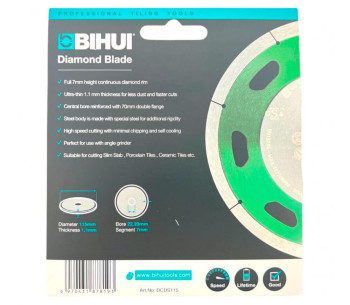 Disc de tăiat cu diamant B-SLIM BIHUI DCDS115 115mm segmentat photo 5