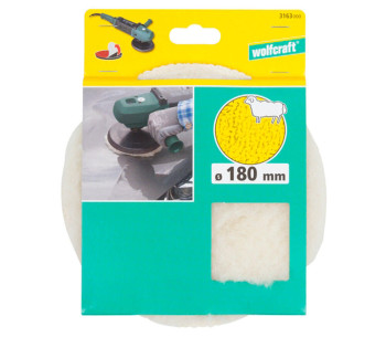 Calotă de lustruit din fibră de vată de miel Wolfcraft 3163000 180mm photo 1