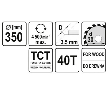 Disc pentru fierastrau electric YATO YT6081 350mm 40T photo 0