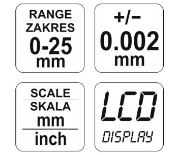 Micrometru digital YATO YT72305 0-25mm Metal/Plastic photo 4