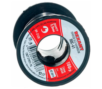Sârmă pentru sudură cu flux REXANT 09-3120 Staniu/Plumb 0.8mm 0.1kg photo 2
