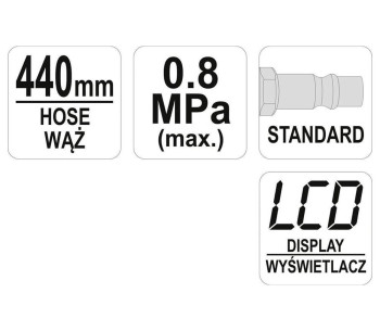 Pistol de umflat anvelope cu manometru digital  YATO YT23702 8bar 440mm photo 3